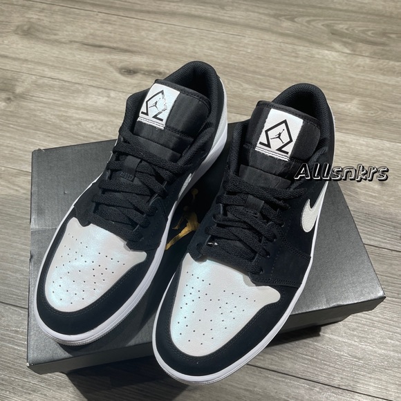 Air Jordan 1 Low Diamond Shorts Black White Panda 🐼 Men’s - Picture 5 of 10